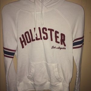 White hollister hoodie size S